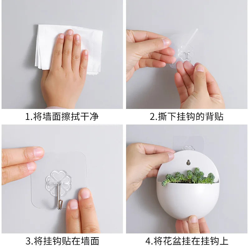 2660 DIY Pendant Plant Pot Indoor Plastic Planter Wall Hanging Flowers Cover Round Plant Pot Indoor Plastic Planter Storage Box