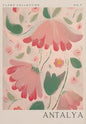 Abstract Retro Antalya Flower Art Canvas Poster