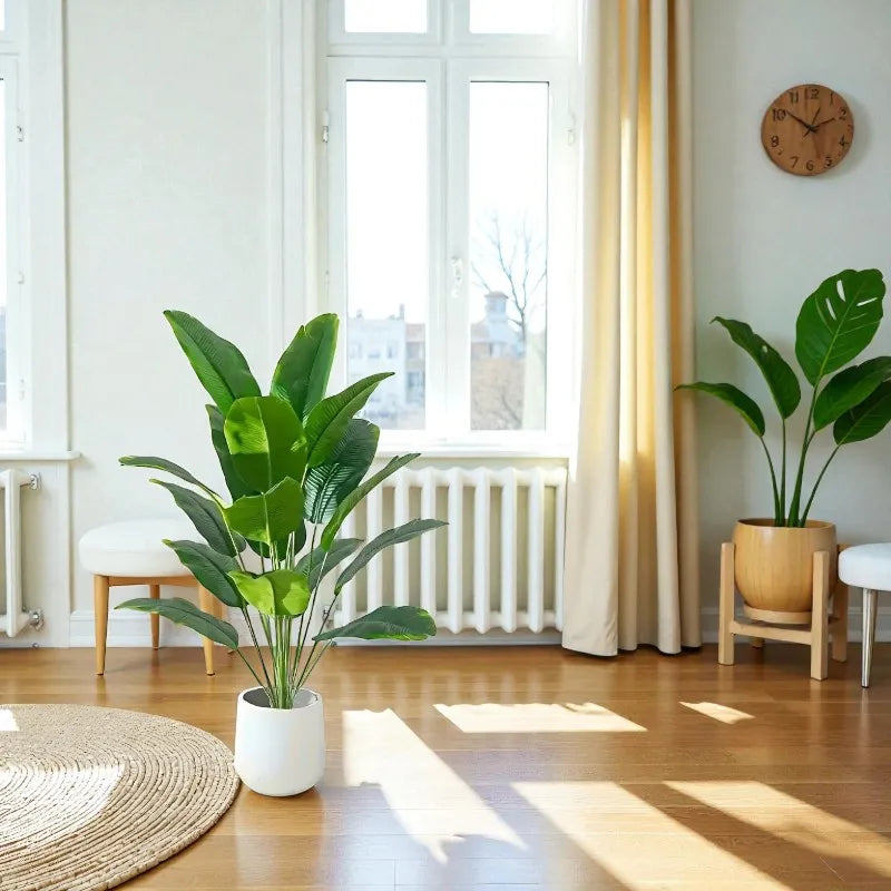 Artificial Tropical Palm Plant – Realistic Faux Banana Leaves Decor