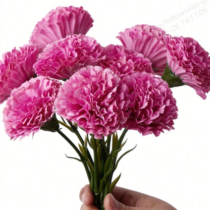 5/10PCS Premium Silk Artificial Carnation Bouquet for Weddings