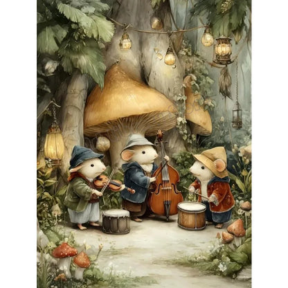 Retro Reading Mouse Canvas Wall Art 🐭📖🌿
