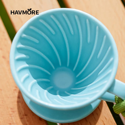 Mini Ceramic Reusable Coffee Dripper Handheld Extra Wide Pour Over Brewing Filters