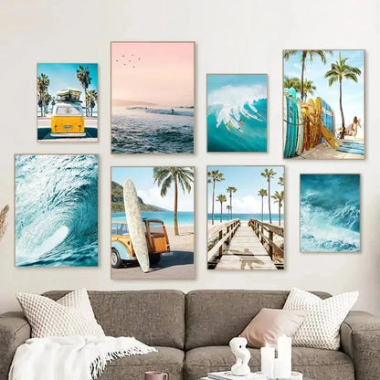 Summer Beach Palm Tree Wall Art Poster 🌴☀️🌊