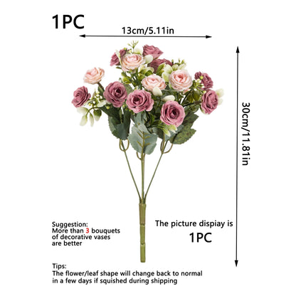 Silk Rose For Wedding arch Christmas Wreath Decoration Home Room bonsai Photography prop Valentine's Day Artificial Fake Flowers
