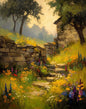 Retro Nostalgia Wildflower Farmhouse Canvas Art Poster