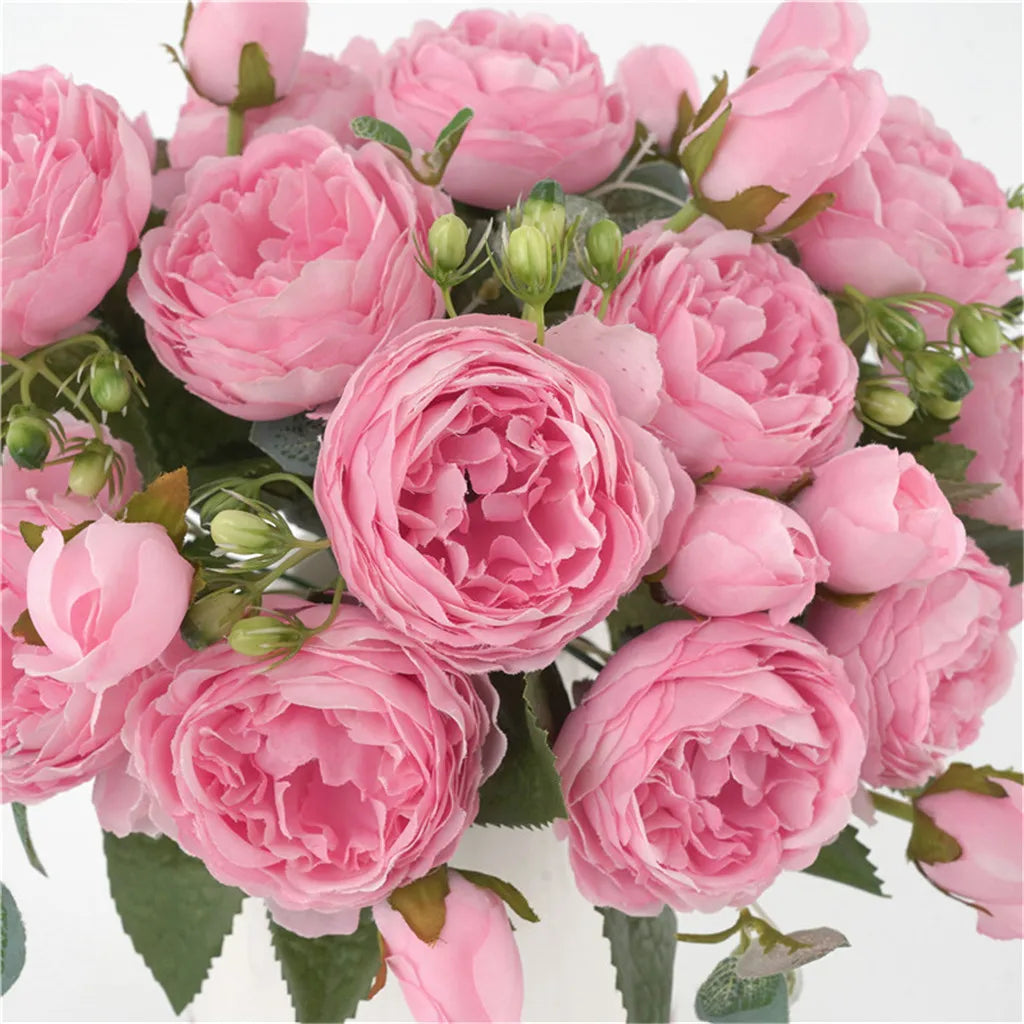 1 Bundle Premium Silk Peony & Rose Bouquet for Wedding Decor