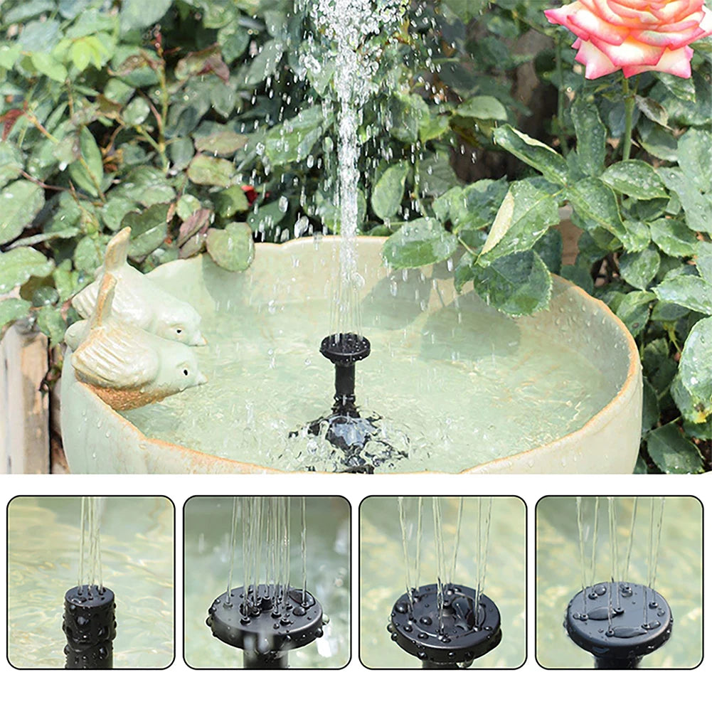 Solar Water Pond Pump Multifunctional with 6 Nozzles Hydroponics Submersible Pump Decorative Props for Pool Fountain Submersible