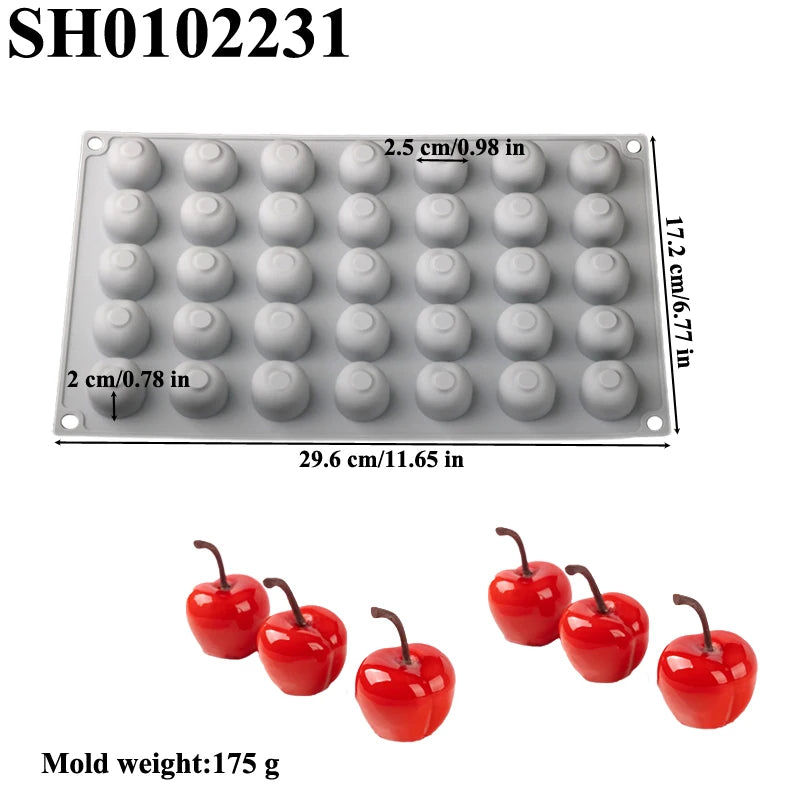 3D Cherry Silicone Dessert Mold