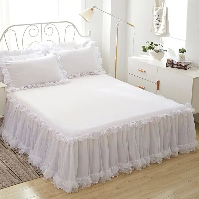 Korean Lace Bed Skirt Single Piece Princess Bedspread Thickened Mattress Non-Slip Bed Sheet Cover