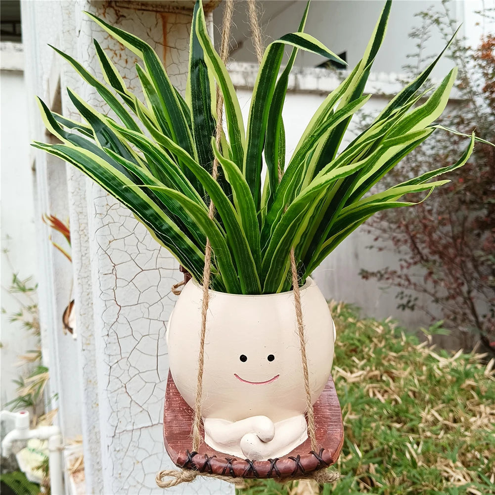Cute Swing Face Succulent Planter