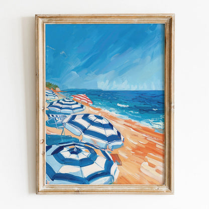 French Beach Vibes Canvas Print | Girly Tropical Wall Art