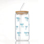 Cute 500ml Bow Glass Cup with Lid and Straw for Iced Coffee