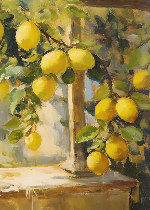 Retro Lemon Garden Canvas Wall Art 🍋🌿