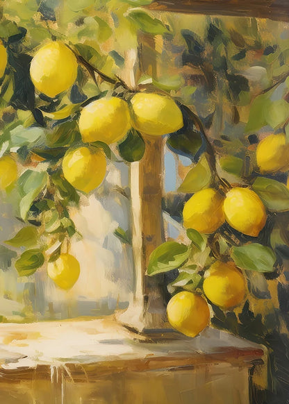 Retro Lemon Garden Canvas Wall Art 🍋🌿
