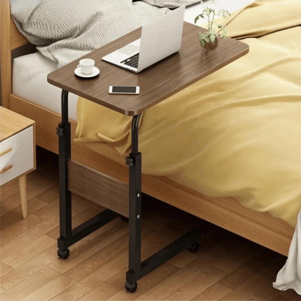 Durable Portable Over Bed Table Adjustable Height with Wheels Desktop Computer Table Bedside Table Home Use
