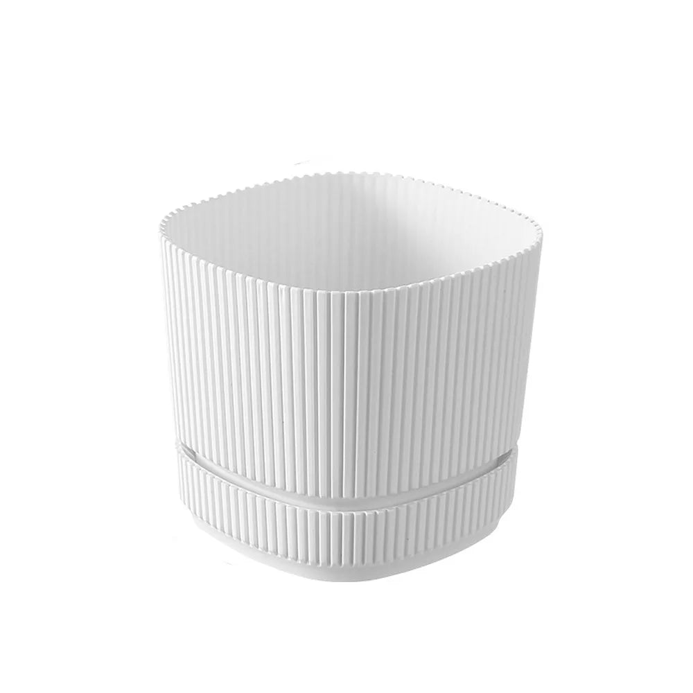 Double Layer Self Watering Flower Pot Plastic Desktop Vase Lazy Plant Pot Thickened with Drainage Hole Vegetable Container