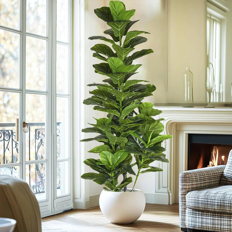 150cm Large Artificial Fiddle Leaf Fig Tree – Realistic Ficus Plant Decor