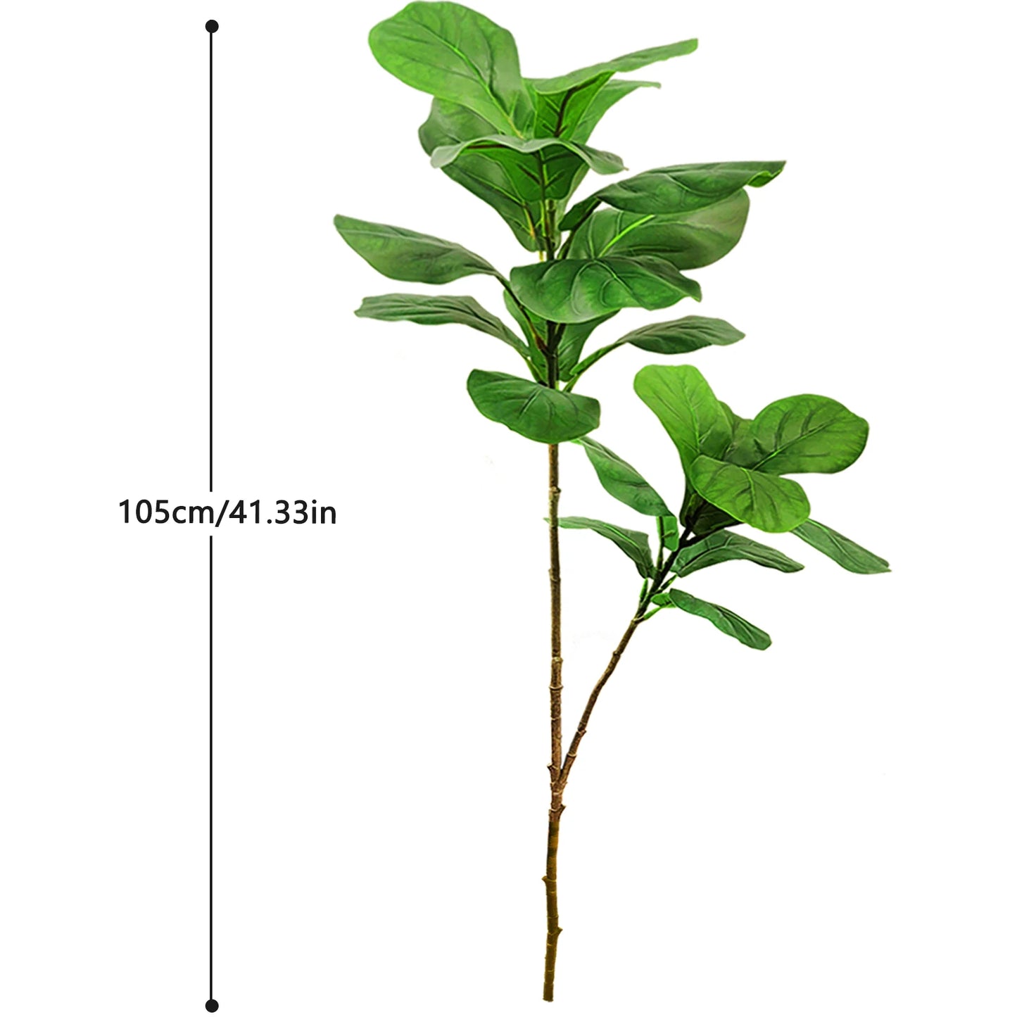 76-105-135cm/53.1in Artificial Ficus Tree Branch – Realistic Green Tropical Plant Decor