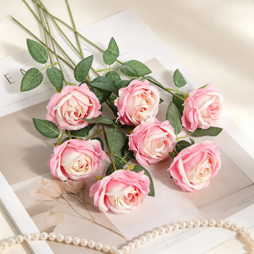 5/10Pcs Premium 50CM Rose Artificial Flowers for Home Vases