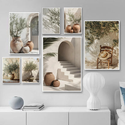 Natural Aesthetics Olive Tree Landscape Wall Art Print