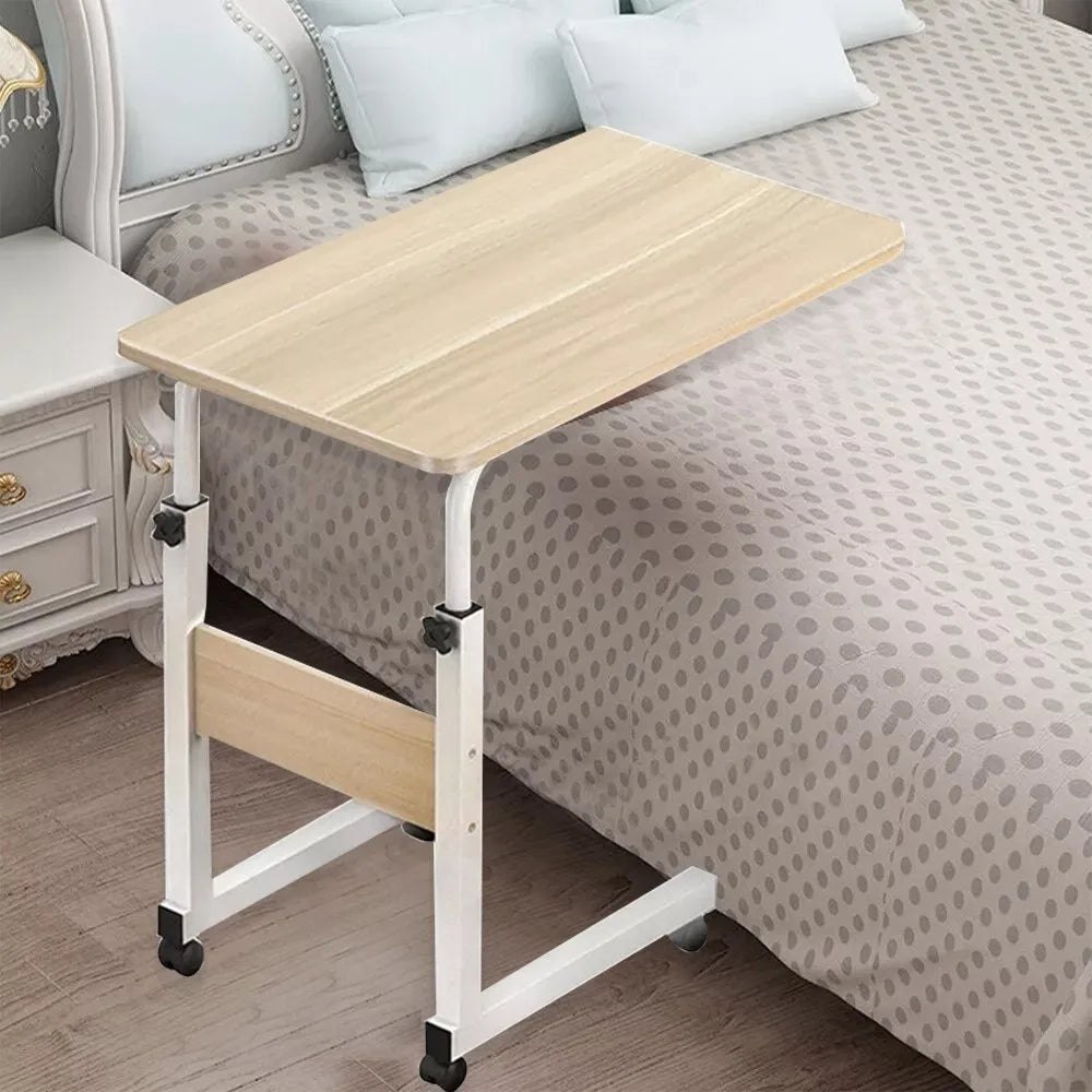 Durable Portable Over Bed Table Adjustable Height with Wheels Desktop Computer Table Bedside Table Home Use