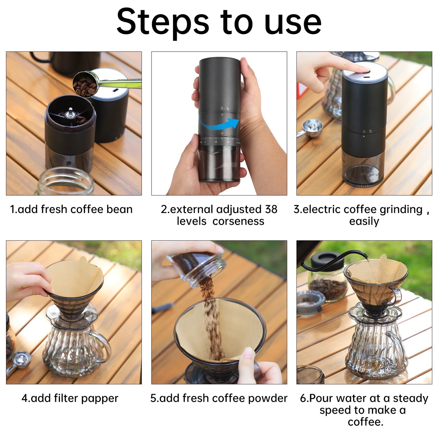 Manual Pour Over Coffee Grinder Set