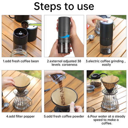 Manual Pour Over Coffee Grinder Set