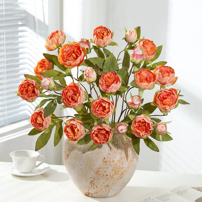 63CM Premium Long-Stem Silk Peony Artificial Flower Bouquet