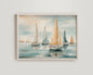 Nautical Sailboat Oil-Style Canvas Print | Retro Ocean Home Decor