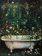 Retro Gothic Botanical Bathroom Wall Art 🖤🌿🦆