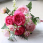 Premium Silk White Peony Artificial Flowers for Home Vase Decor