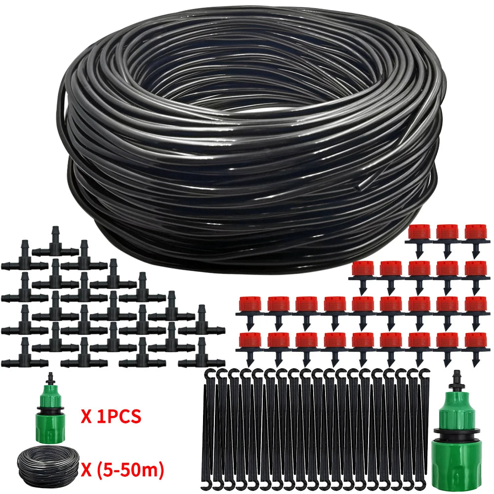 5-50 متر بولي كلوريد الفينيل 4/7 مم خرطوم ري الحدائق DIY مجموعات الري بالتنقيط الأنابيب الدقيقة مع قطارات قابلة للتعديل أداة التثقيب