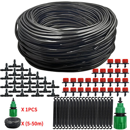 5-50 متر بولي كلوريد الفينيل 4/7 مم خرطوم ري الحدائق DIY مجموعات الري بالتنقيط الأنابيب الدقيقة مع قطارات قابلة للتعديل أداة التثقيب