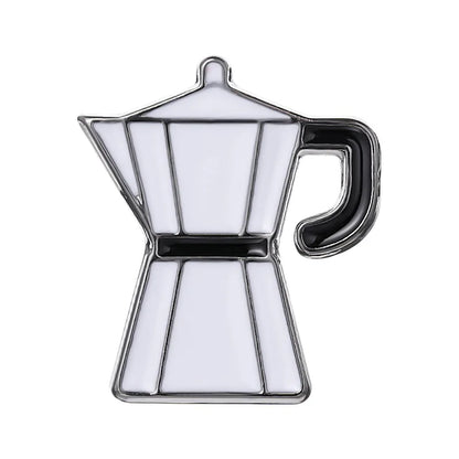 Coffee Maker Enamel Brooch Pin