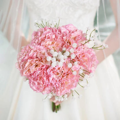 5/10PCS Premium Silk Artificial Carnation Bouquet for Weddings