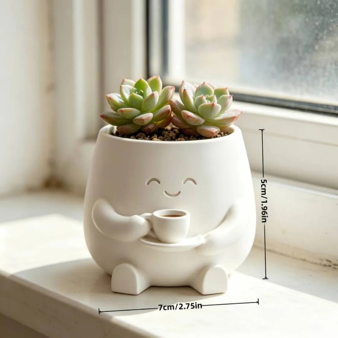 3D Printed Cute Smiling Figure Planter