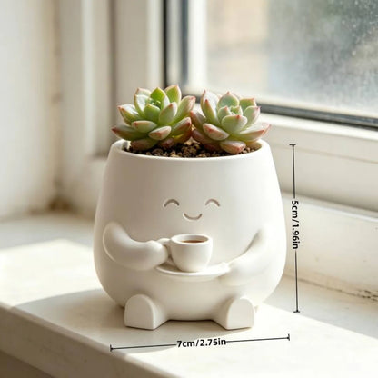 3D Printed Cute Smiling Figure Planter