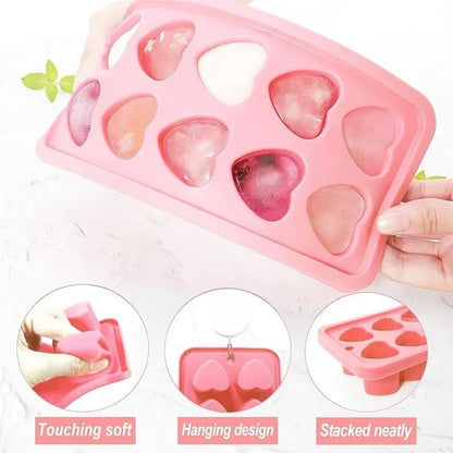 10-Hole Heart Silicone Ice Mold