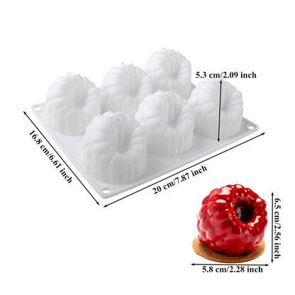 6-Cavity Raspberry Silicone Dessert Mold
