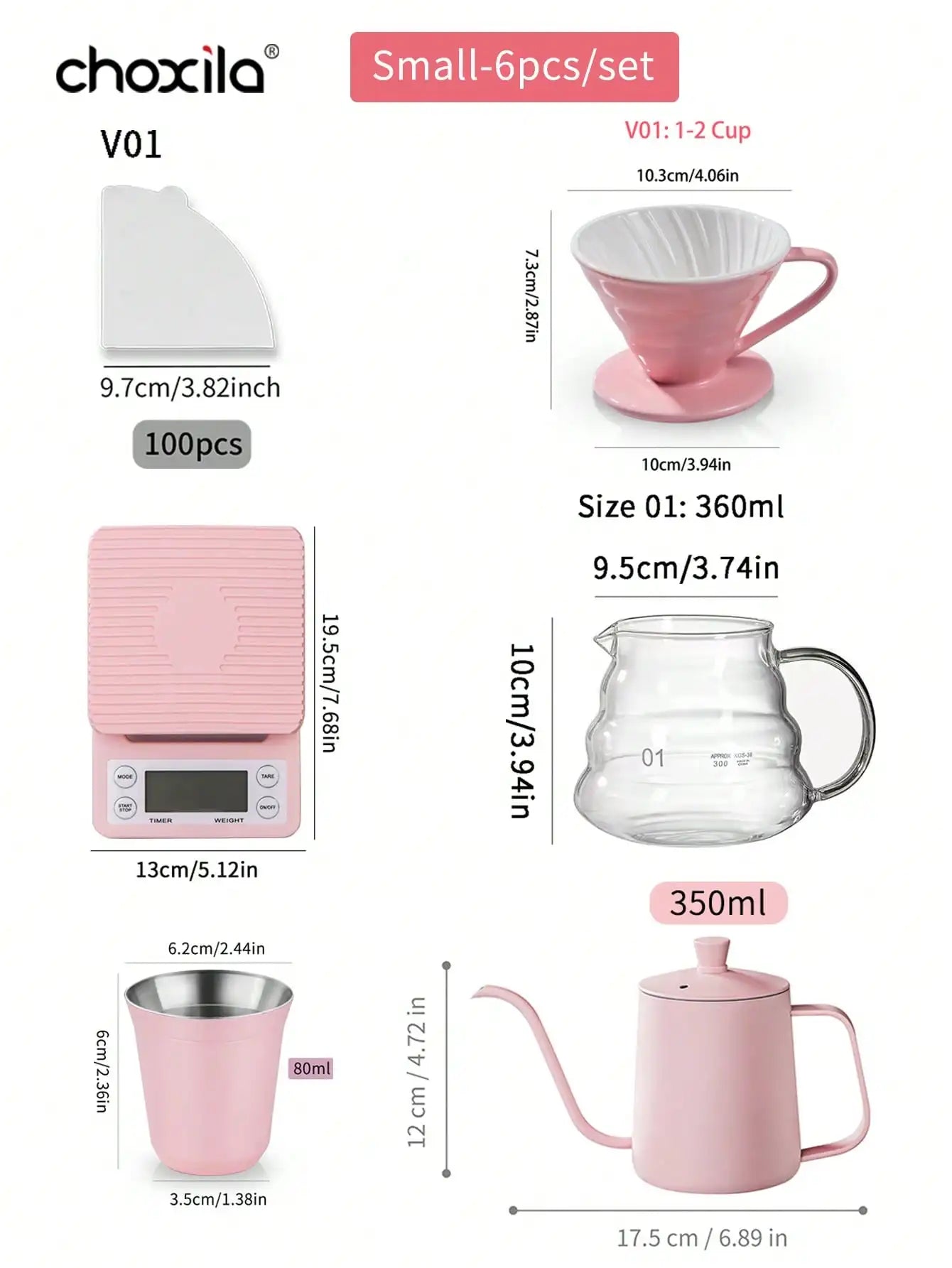 Pink Pour Over Coffee Set