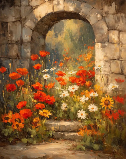 Retro Nostalgia Wildflower Farmhouse Canvas Art Poster
