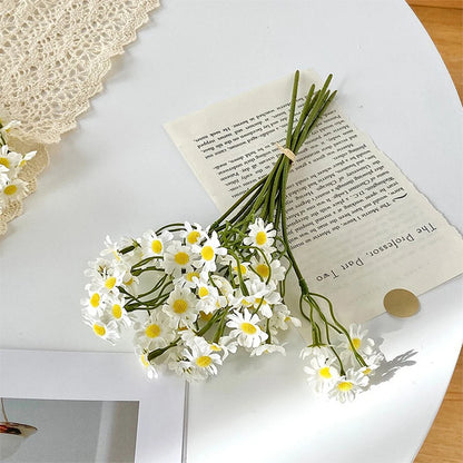 6Pcs Premium Silk White Daisy Artificial Flower Bouquet