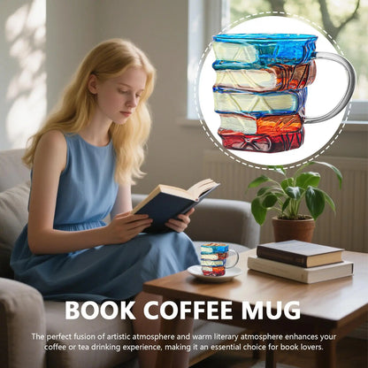 3D Book-Shaped Glass Coffee Mug 📖☕