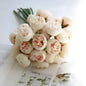 27-Heads Premium Rose Pink Silk Peony & Rose Bouquet