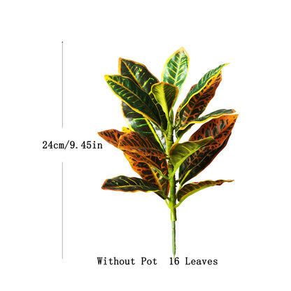 24-41cm Artificial Croton Plant – Realistic Tropical Green Tree Decor