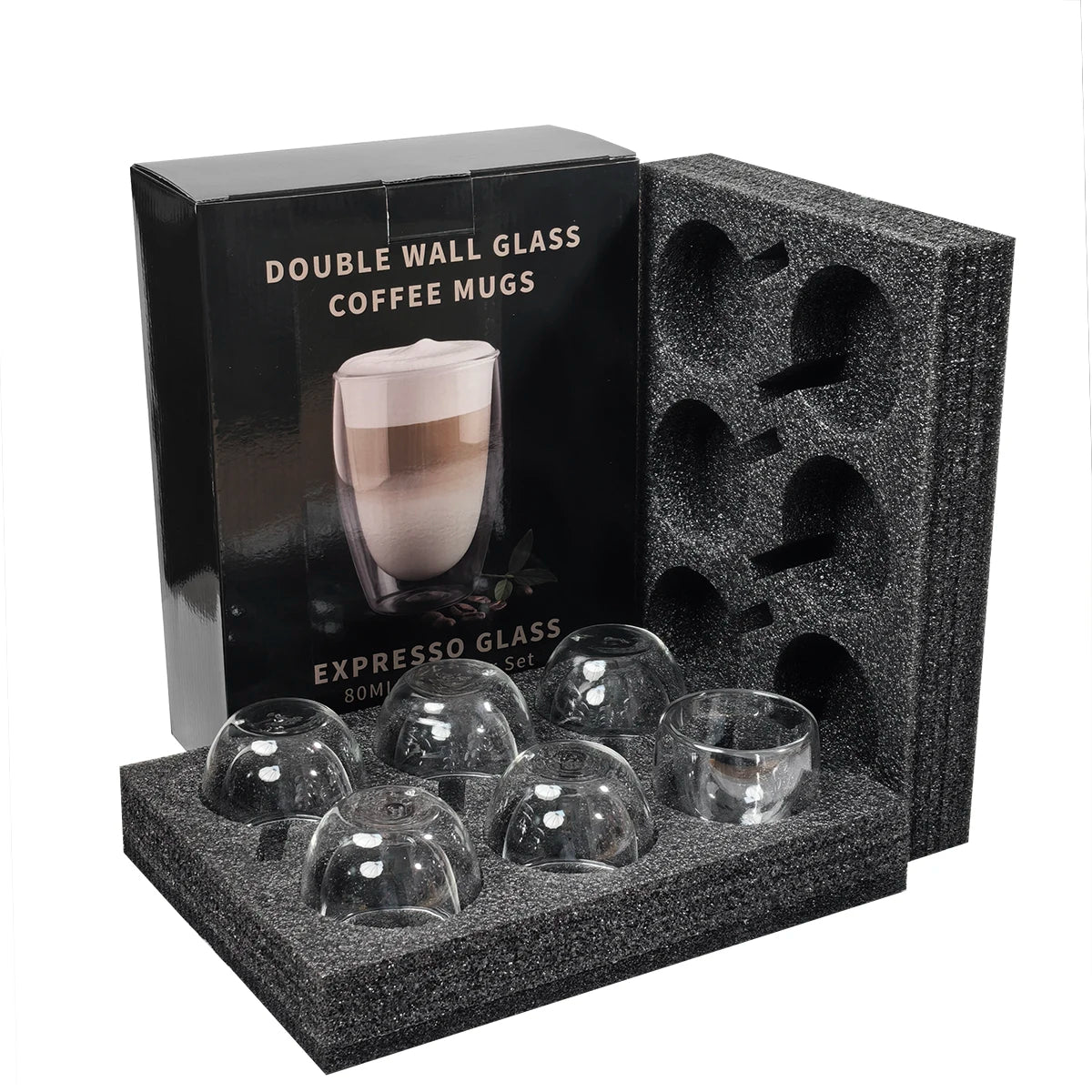 Double-Wall Espresso Glass Cups Set
