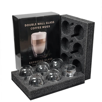 Double-Wall Espresso Glass Cups Set
