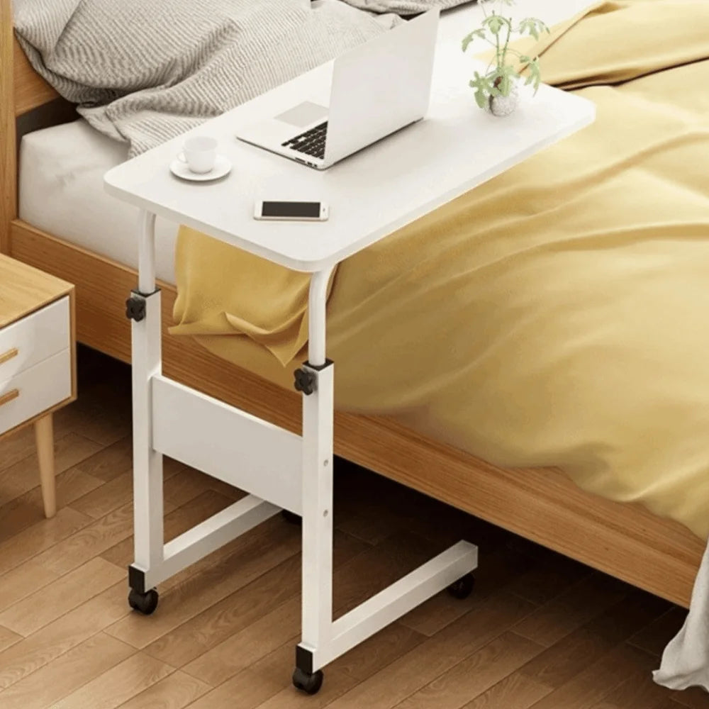 Durable Portable Over Bed Table Adjustable Height with Wheels Desktop Computer Table Bedside Table Home Use