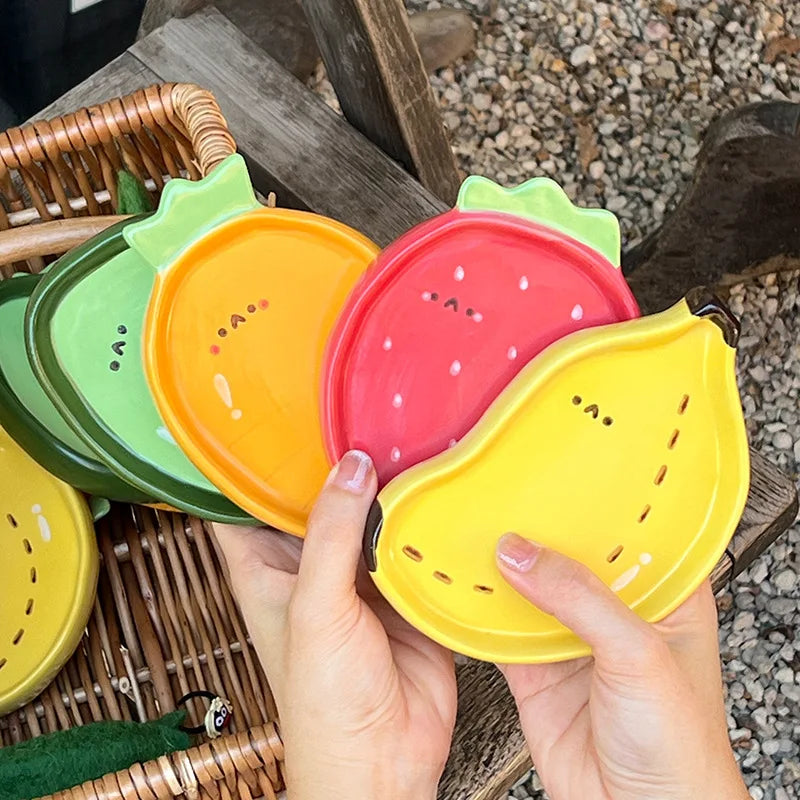 4-Inch Cute Fruit Ceramic Plate