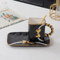 Creative Light Luxury Bag-Shaped Ceramic Coffee Cup & Plate Set